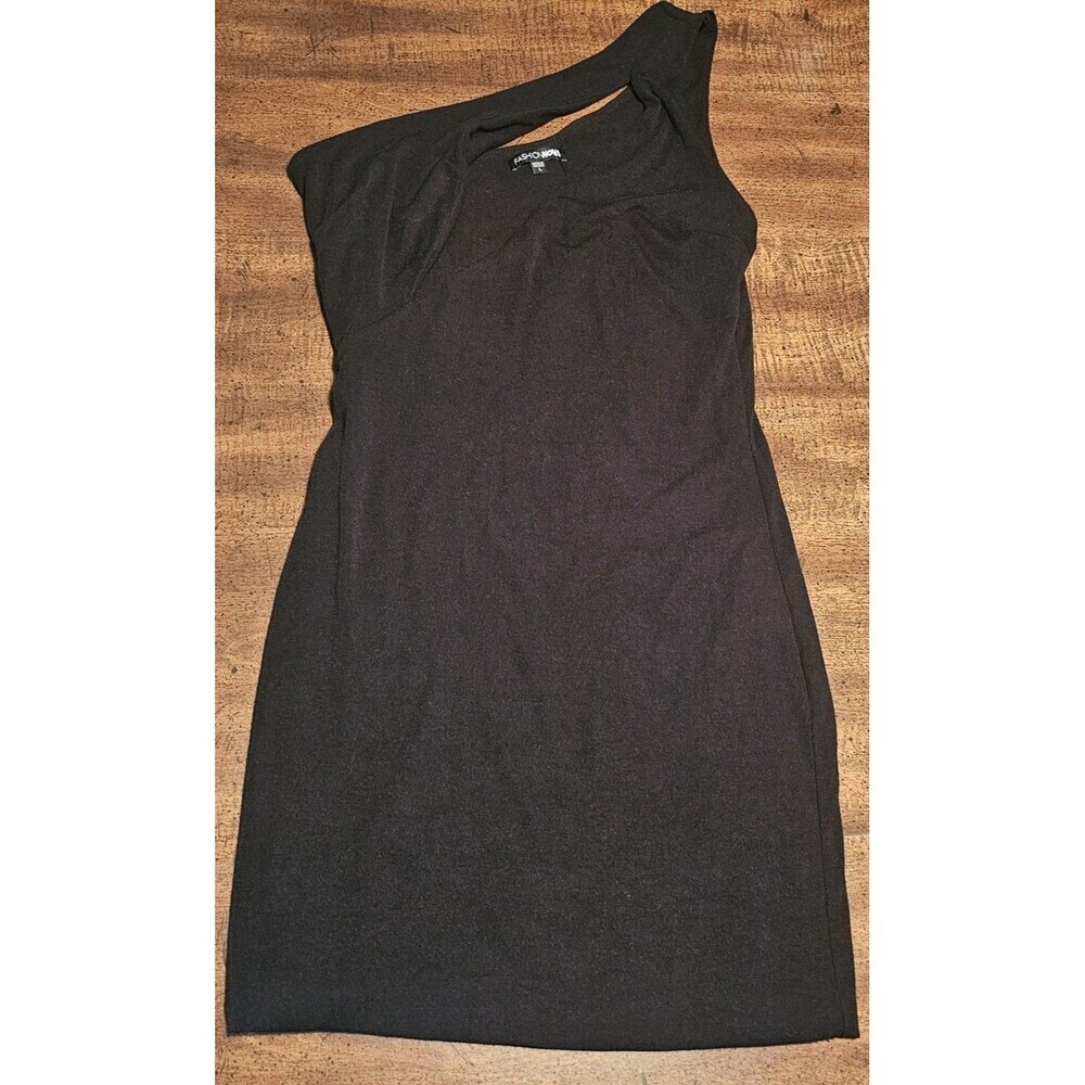 Fashion Nova Cut Me In One Shoulder Mini Dress Size Large Cutout Bodycon NWT - Picture 2 of 7